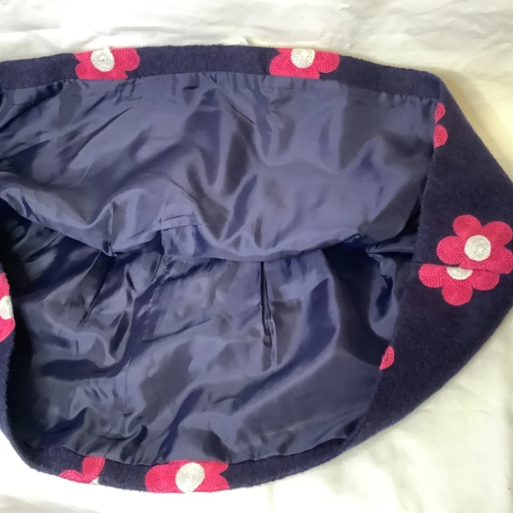 NWT Balabala wool embroidered girls skirt‎ navy pink beautiful